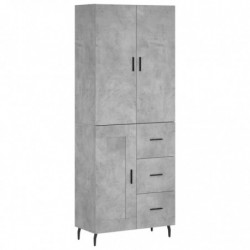 Highboard Betongrau 69,5x34x180 cm Holzwerkstoff