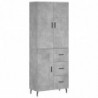 Highboard Betongrau 69,5x34x180 cm Holzwerkstoff