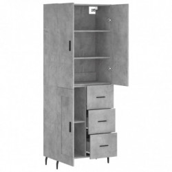 Highboard Betongrau 69,5x34x180 cm Holzwerkstoff