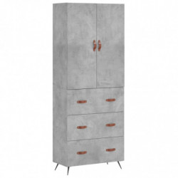 Highboard Betongrau 69,5x34x180 cm Holzwerkstoff