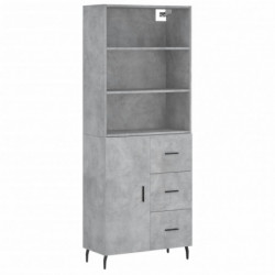 Highboard Betongrau 69,5x34x180 cm Holzwerkstoff