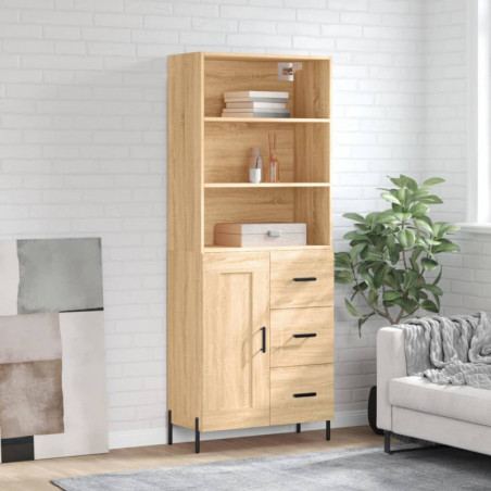 Highboard Sonoma-Eiche 69,5x34x180 cm Holzwerkstoff