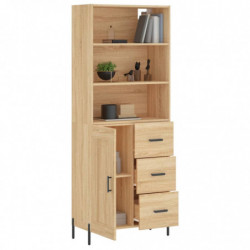 Highboard Sonoma-Eiche 69,5x34x180 cm Holzwerkstoff