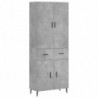 Highboard Betongrau 69,5x34x180 cm Holzwerkstoff