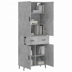 Highboard Betongrau 69,5x34x180 cm Holzwerkstoff