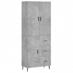 Highboard Betongrau 69,5x34x180 cm Holzwerkstoff