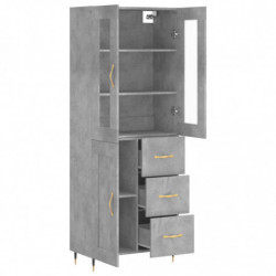 Highboard Betongrau 69,5x34x180 cm Holzwerkstoff