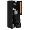 Highboard Schwarz 69,5x34x180 cm Holzwerkstoff