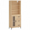 Highboard Sonoma-Eiche 69,5x34x180 cm Holzwerkstoff