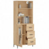 Highboard Sonoma-Eiche 69,5x34x180 cm Holzwerkstoff