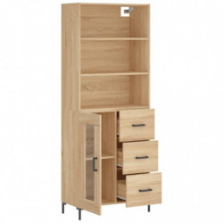 Highboard Sonoma-Eiche 69,5x34x180 cm Holzwerkstoff