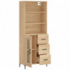 Highboard Sonoma-Eiche 69,5x34x180 cm Holzwerkstoff