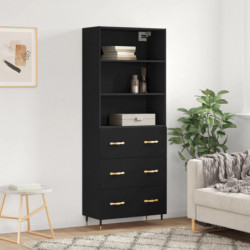 Highboard Schwarz 69,5x34x180 cm Holzwerkstoff