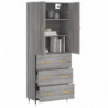 Highboard Grau Sonoma 69,5x34x180 cm Holzwerkstoff