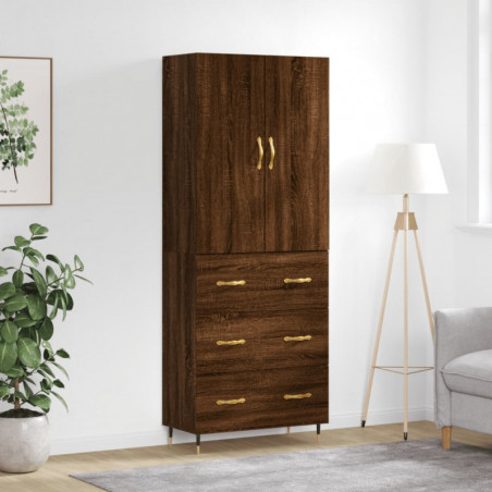 Highboard Braun Eichen-Optik 69,5x34x180 cm Holzwerkstoff