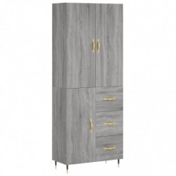 Highboard Grau Sonoma 69,5x34x180 cm Holzwerkstoff