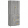 Highboard Grau Sonoma 69,5x34x180 cm Holzwerkstoff