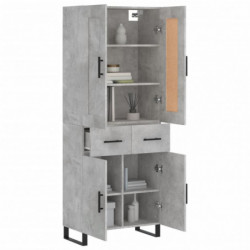 Highboard Betongrau 69,5x34x180 cm Holzwerkstoff