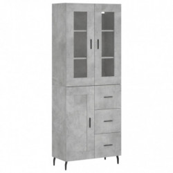 Highboard Betongrau 69,5x34x180 cm Holzwerkstoff