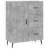 Highboard Betongrau 69,5x34x180 cm Holzwerkstoff