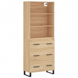 Highboard Sonoma-Eiche 69,5x34x180 cm Holzwerkstoff