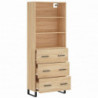 Highboard Sonoma-Eiche 69,5x34x180 cm Holzwerkstoff