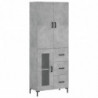 Highboard Betongrau 69,5x34x180 cm Holzwerkstoff