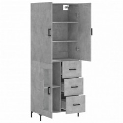 Highboard Betongrau 69,5x34x180 cm Holzwerkstoff