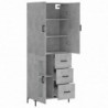 Highboard Betongrau 69,5x34x180 cm Holzwerkstoff