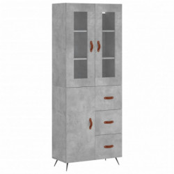 Highboard Betongrau 69,5x34x180 cm Holzwerkstoff