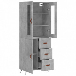 Highboard Betongrau 69,5x34x180 cm Holzwerkstoff