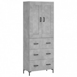 Highboard Betongrau 69,5x34x180 cm Holzwerkstoff