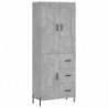 Highboard Betongrau 69,5x34x180 cm Holzwerkstoff