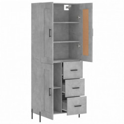 Highboard Betongrau 69,5x34x180 cm Holzwerkstoff