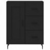 Highboard Schwarz 69,5x34x180 cm Holzwerkstoff