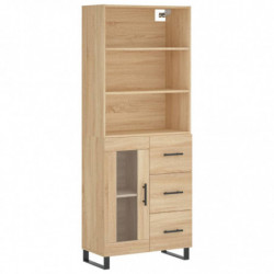 Highboard Sonoma-Eiche 69,5x34x180 cm Holzwerkstoff