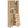 Highboard Sonoma-Eiche 69,5x34x180 cm Holzwerkstoff