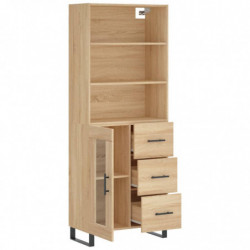 Highboard Sonoma-Eiche 69,5x34x180 cm Holzwerkstoff