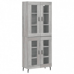 Highboard Grau Sonoma 69,5x34x180 cm Holzwerkstoff