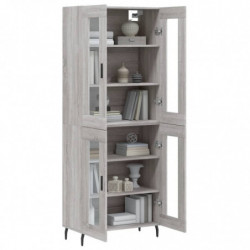 Highboard Grau Sonoma 69,5x34x180 cm Holzwerkstoff