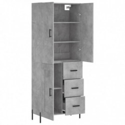 Highboard Betongrau 69,5x34x180 cm Holzwerkstoff