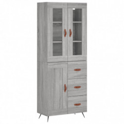 Highboard Grau Sonoma 69,5x34x180 cm Holzwerkstoff