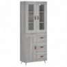 Highboard Grau Sonoma 69,5x34x180 cm Holzwerkstoff