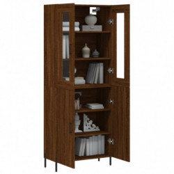 Highboard Braun Eichen-Optik 69,5x34x180 cm Holzwerkstoff