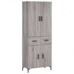 Highboard Grau Sonoma 69,5x34x180 cm Holzwerkstoff