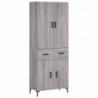 Highboard Grau Sonoma 69,5x34x180 cm Holzwerkstoff