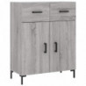 Highboard Grau Sonoma 69,5x34x180 cm Holzwerkstoff