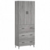 Highboard Grau Sonoma 69,5x34x180 cm Holzwerkstoff