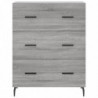 Highboard Grau Sonoma 69,5x34x180 cm Holzwerkstoff