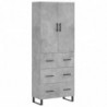 Highboard Betongrau 69,5x34x180 cm Holzwerkstoff